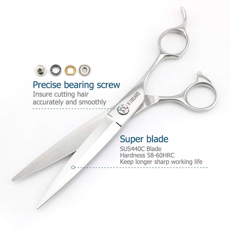 KINSARO Barber Scissors 7" Professional Sliding Hair Scissors Willow Shape Sliding Hair Shears Professional Haircut Razor Edge 440c Barber Shears KINSARO for Hairdresser Barbershop or Home Use - Image 3